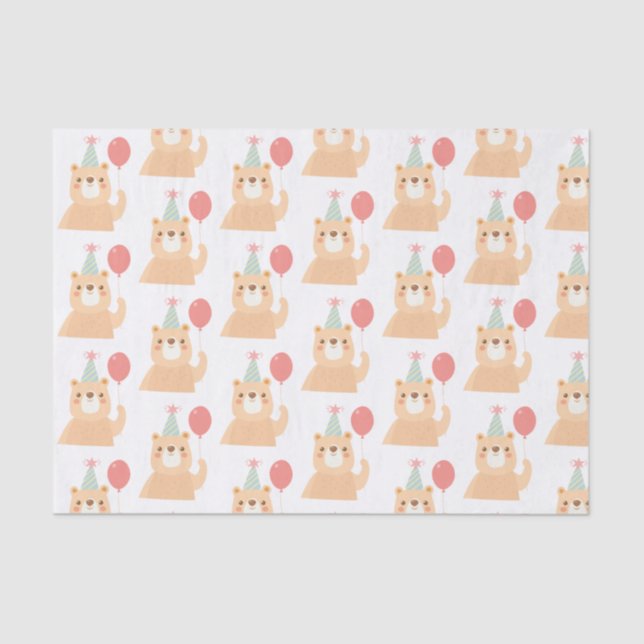 Birthday Bear Tissue Paper (Front)