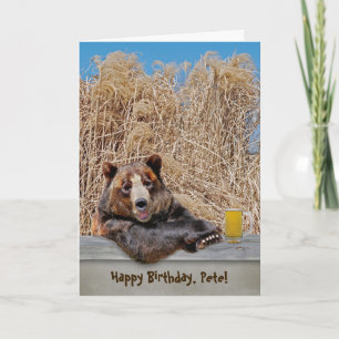 Birthday bear with beer card