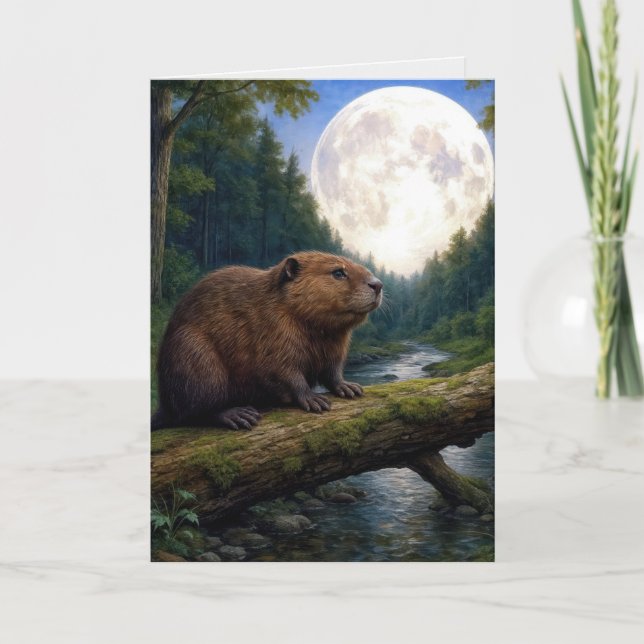 Birthday Beaver Moon Card (Front)