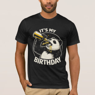 Birthday Beer Chugging Panda  T-Shirt