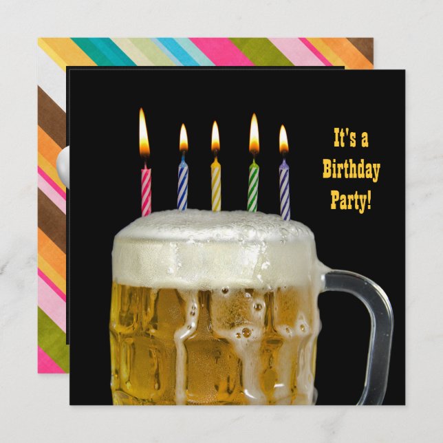 Birthday Beer Party Invitation (Front/Back)