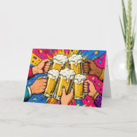 Birthday Beer Toast Pop Art