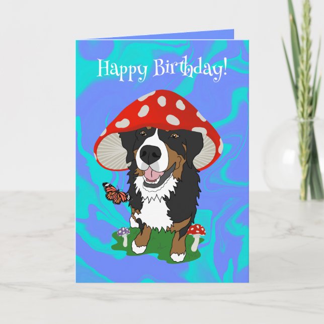Birthday Bernese Mountain Dog  Card (Front)