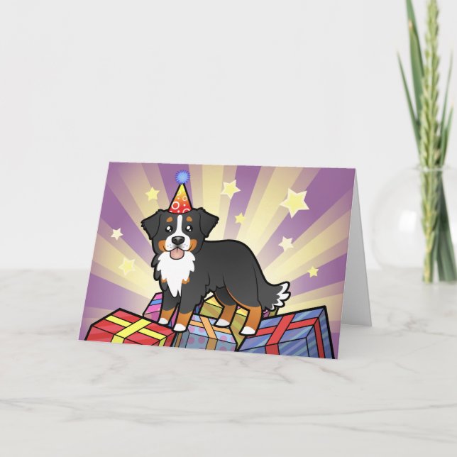 Birthday Bernese Mountain Dog Card (Front)