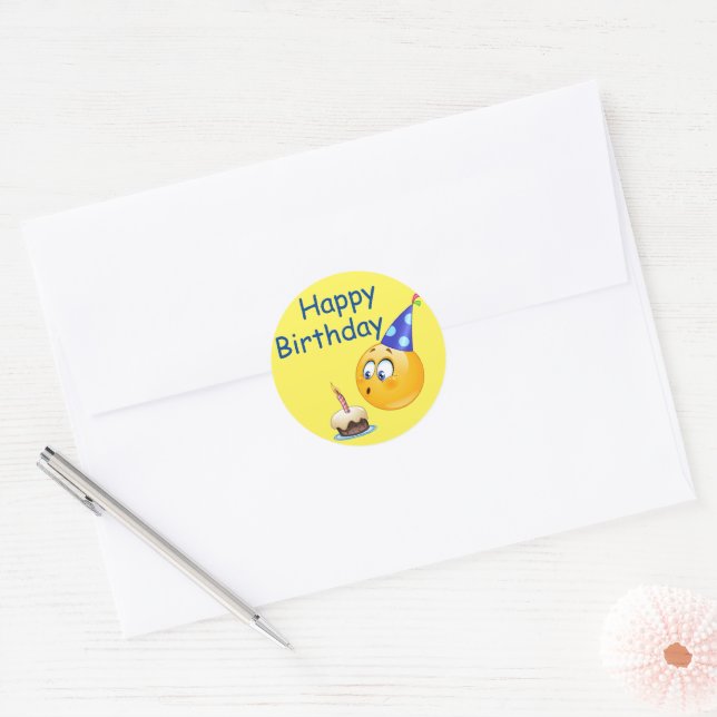 Birthday Best Wishes  Classic Round Sticker (Envelope)