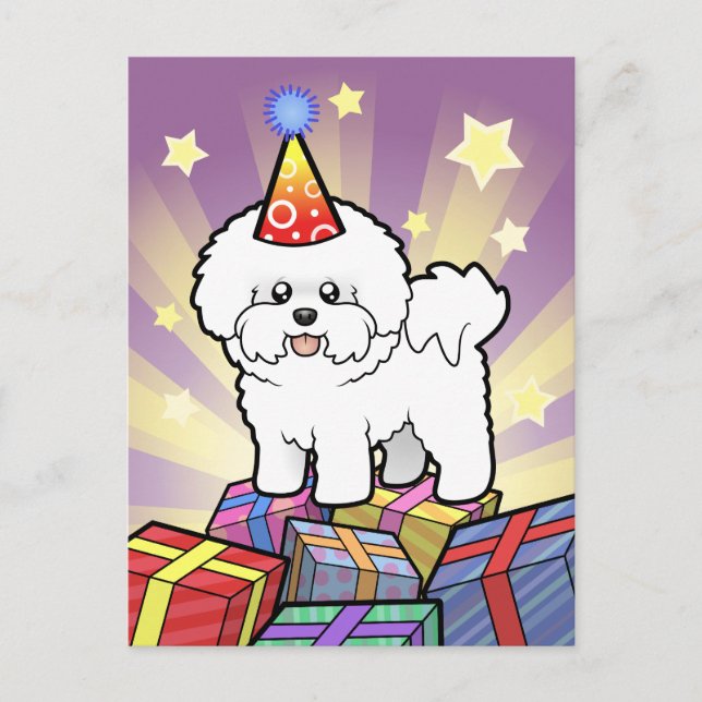 Birthday Bichon Frise Postcard (Front)