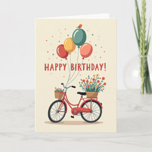 Birthday Bicycle Art Card