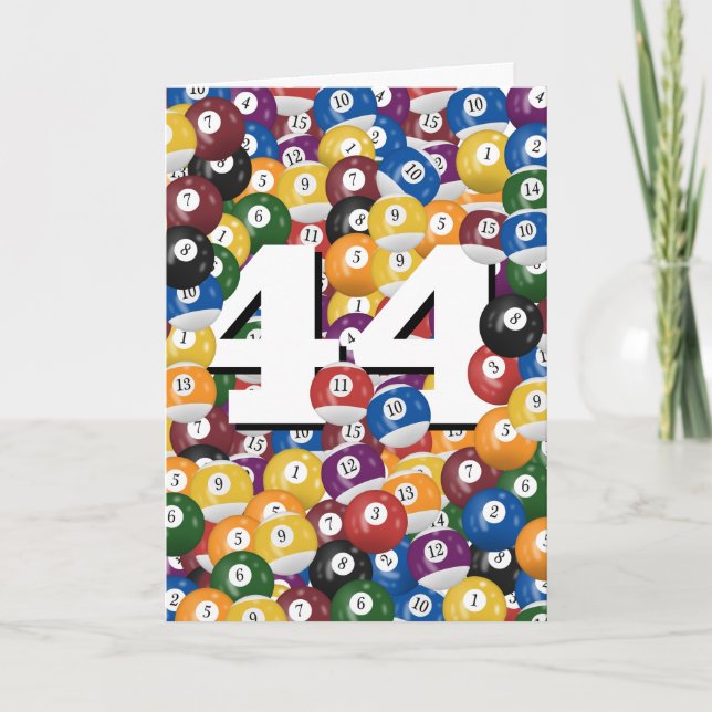 Birthday Billiard Balls For 44th Birthday Card (Front)