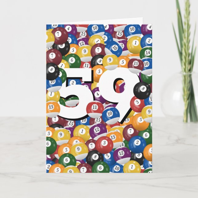 Birthday Billiard Balls For 59th Birthday Card (Front)
