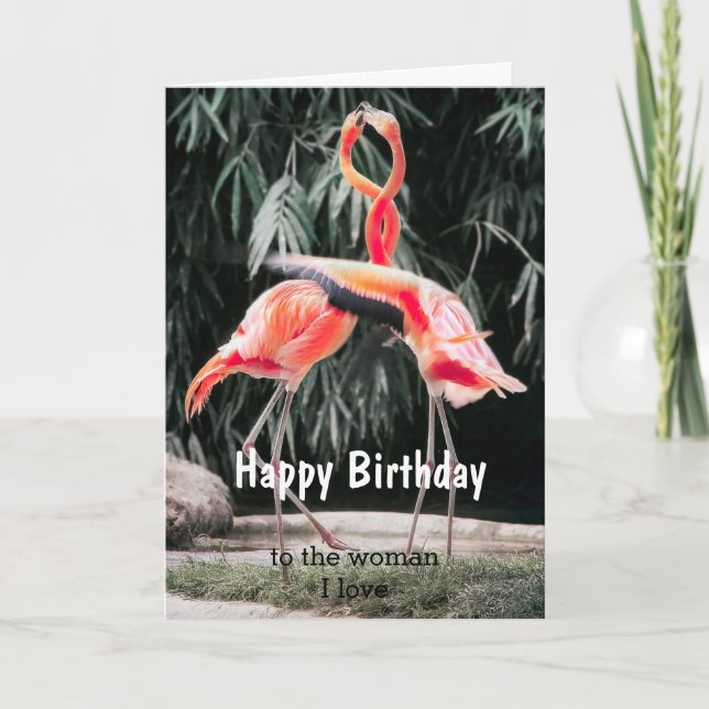 Birthday Bird Couple Woman I love Card (Front)