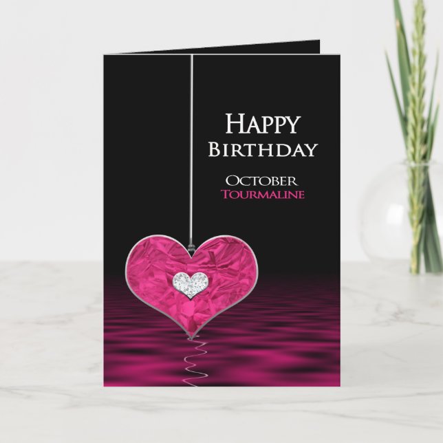 Birthday - Birthstone - October - Tourmaline Card (Front)