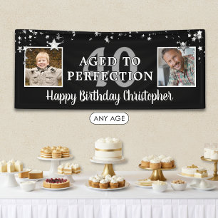 Birthday Black AGED TO PERFECTION 2 Photo Banner