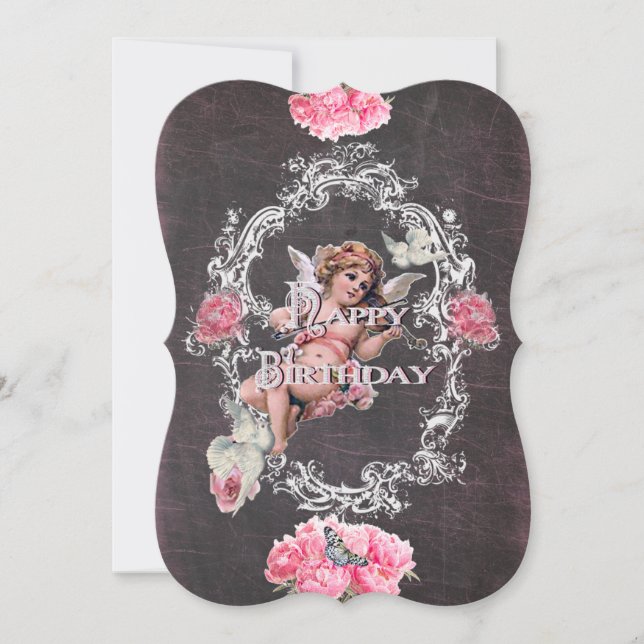 Birthday - Black Chalkboard - Invitation Card (Front)