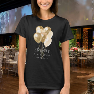 Birthday black gold balloons T-Shirt