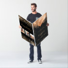 Birthday black gold glitter photo balloons