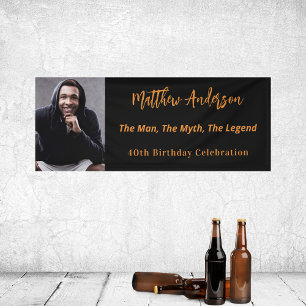 Birthday black gold photo man myth legend banner