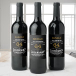 Birthday Black Gold Wine Label<br><div class="desc">A personalised elegant wine bottle label that is easy to customise for that special birthday party occasion.</div>