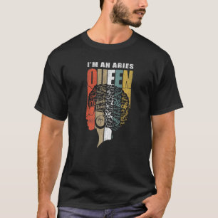 Birthday Black Queen Aries Zodiac African American T-Shirt