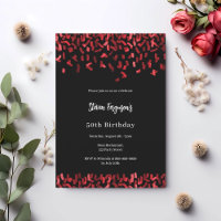 Birthday black red confetti