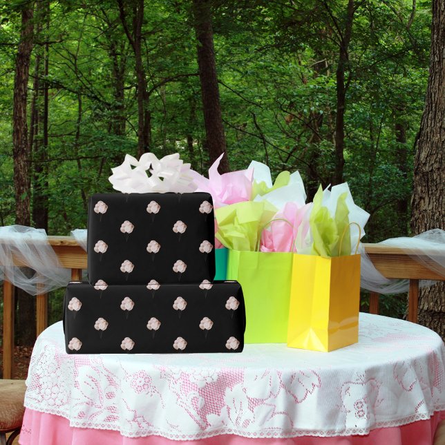 Birthday black rose gold balloons wrapping paper (Creator Uploaded)