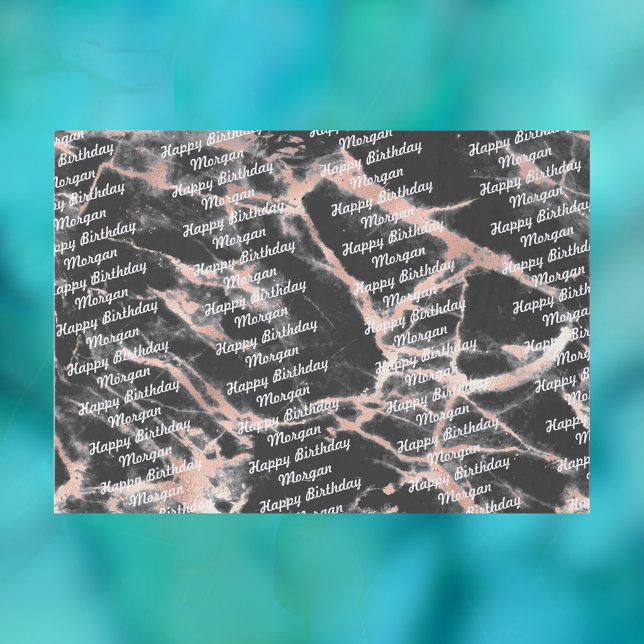  Birthday Black/Rose Gold Marble Gift Bag Stuffing Tissue Paper (Creator Uploaded)