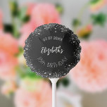Birthday black silver glitter girl name balloon<br><div class="desc">For a girly and glamourous 18th (or any age) birthday party.  A chic black background with faux silver glitter,  sparkles. The text: The name is written with a large modern hand lettered style script. Personalise and add a date,  name and age.</div>