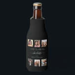 Birthday black white friends photo bottle cooler<br><div class="desc">A gift from friends for a woman's 21st birthday, celebrating her life with a collage of 6 of your high quality photos of her, her friends, family, interest or pets. Personalise and add her name, age 21 and your names. White text. A chic, classic black background colour. Her name is...</div>