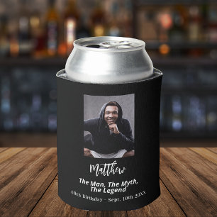 Birthday black white photo man myth legend can cooler