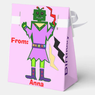 Birthday Blast Off Girl Robot Pink Spaceship Favour Box