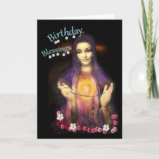 Birthday Blessings and a beautiful keepsake Card (Front)