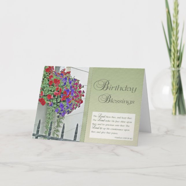 Birthday Blessings - Bible Verse Card (Front)
