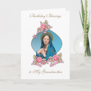 Birthday Blessings Celebration Virgin Mary  Card