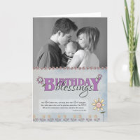 Birthday Blessings flowers & bible verse photo