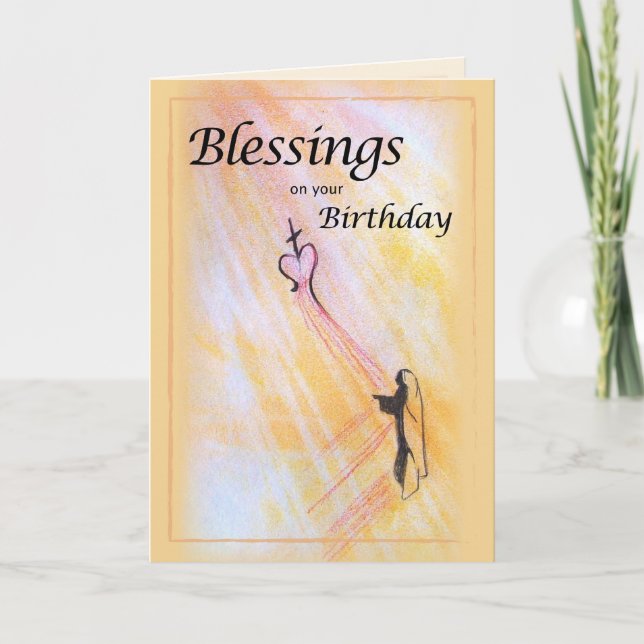 Birthday Blessings, Religious Card (Front)