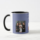 Birthday blue photo best friends names mug<br><div class="desc">A gift from friends for a woman's 21st birthday, celebrating her life with 3 of your photos of her, her friends, family, interest or pets. Personalise and add her name, age 21 and your names. A dark blue coloured background. Her name is written with a modern hand lettered style script...</div>