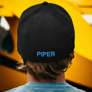 Birthday Blue Piper Typography Simple Modern Embroidered Hat