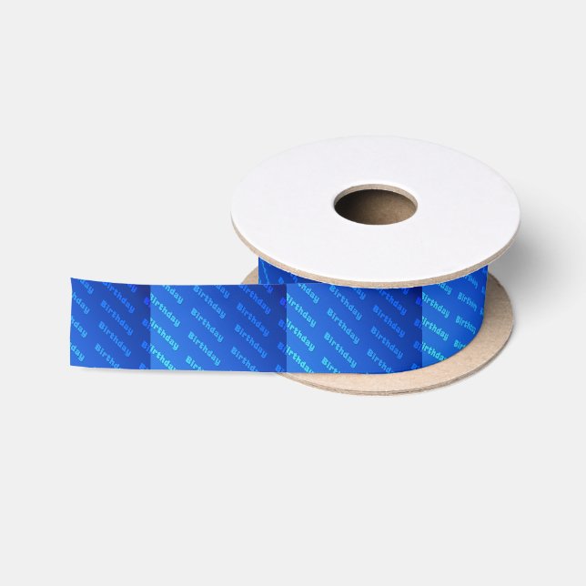 Birthday (blue) satin ribbon (Spool)