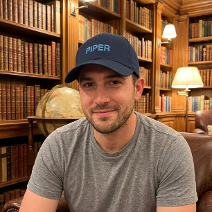 Birthday Blue Typography Pilot Aviation Simple Embroidered Hat