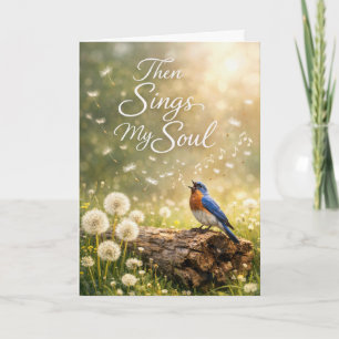 Birthday Bluebird Singing a Hymn Card