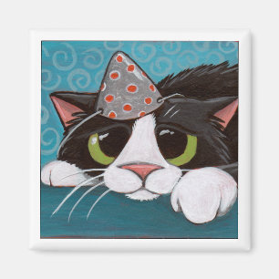 Birthday Blues - Cat Magnet