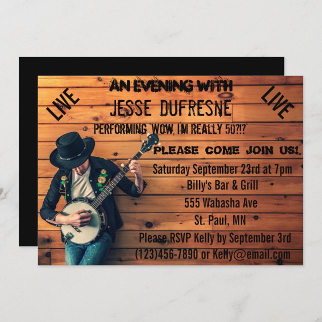 Birthday Blues Invitation (Front/Back)