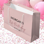 Birthday Blush Pink Monogram Name Large Gift Bag<br><div class="desc">Celebrate in style with our Birthday Blush Pink Monogram Name Large Gift Bag. This chic and personalised gift bag features a soft blush pink background with an elegant monogram design, perfect for adding a unique touch to any birthday gift. Crafted from high-quality materials, it’s durable and designed to hold small...</div>