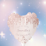 Birthday blush pink rose gold glitter stars name balloon<br><div class="desc">Girly and trendy balloons for a 21st (or any age) birthday party. A feminine blush background decorated with rose gold faux glitter drips, paint dripping looks and stars. Personalise and add a date, name and age 21. The name is written with a modern hand lettered style script. Perfect as party...</div>