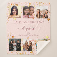 Birthday blush rose gold friends stars photo