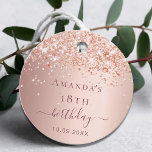 Birthday blush rose gold thank you favour tags<br><div class="desc">A girly and trendy favor tag for 18th (or any age) birthday party. A feminine blush, rose gold background decorated with confetti. Dark rose gold colored letters. On front: The text: Thank You is written with a large trendy hand lettered style script. Back: The text: Thank you for coming. Personalize...</div>