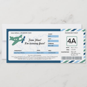 Birthday Boarding Pass Ticket Invitation