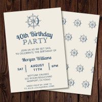 Birthday Boat Party Any Age Ship's Wheel Nautical