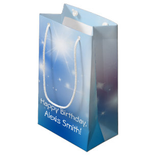 Birthday Bokeh and Stars Small Gift Bag