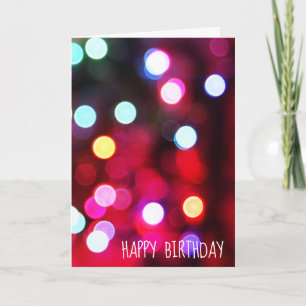 Birthday Bokeh Party Lights Card