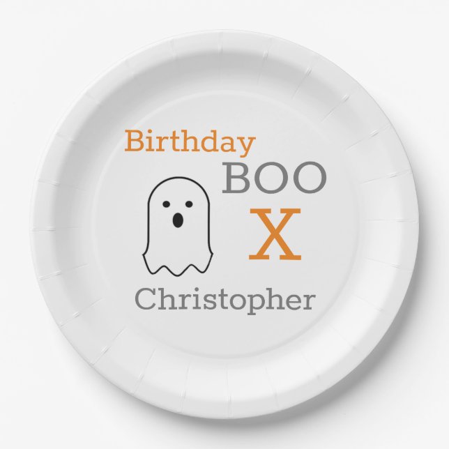 Birthday Boo Ghost Paper Plate (Front)